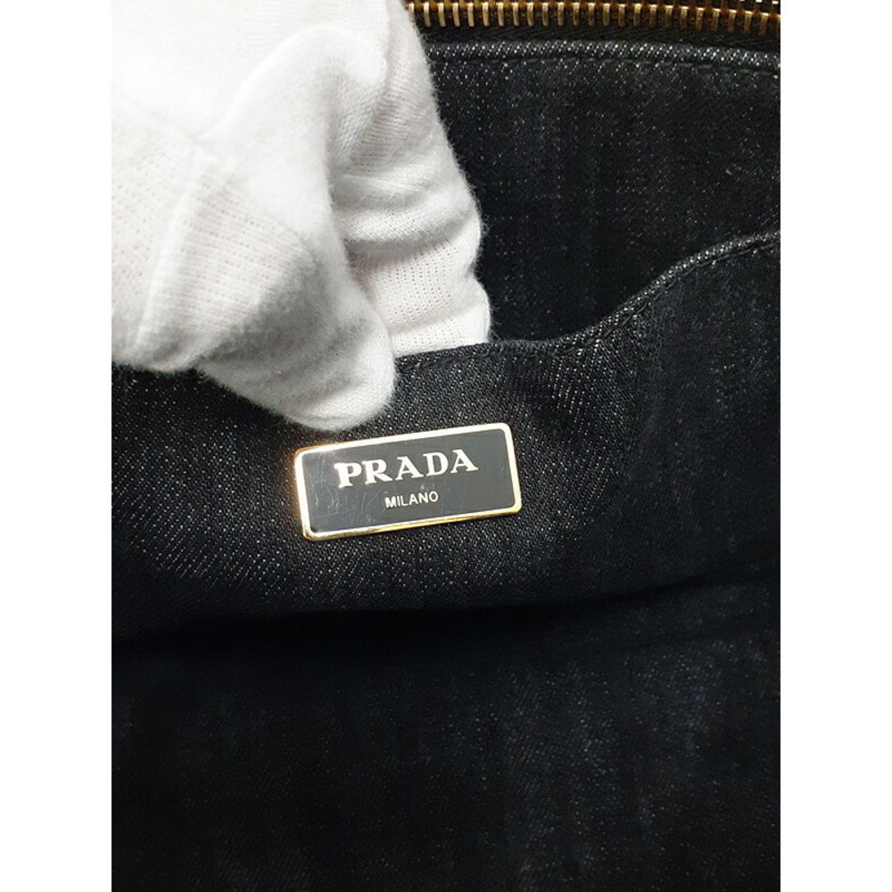 PRADA Canapa Denim Handbag Bag - Picture 8 of 9